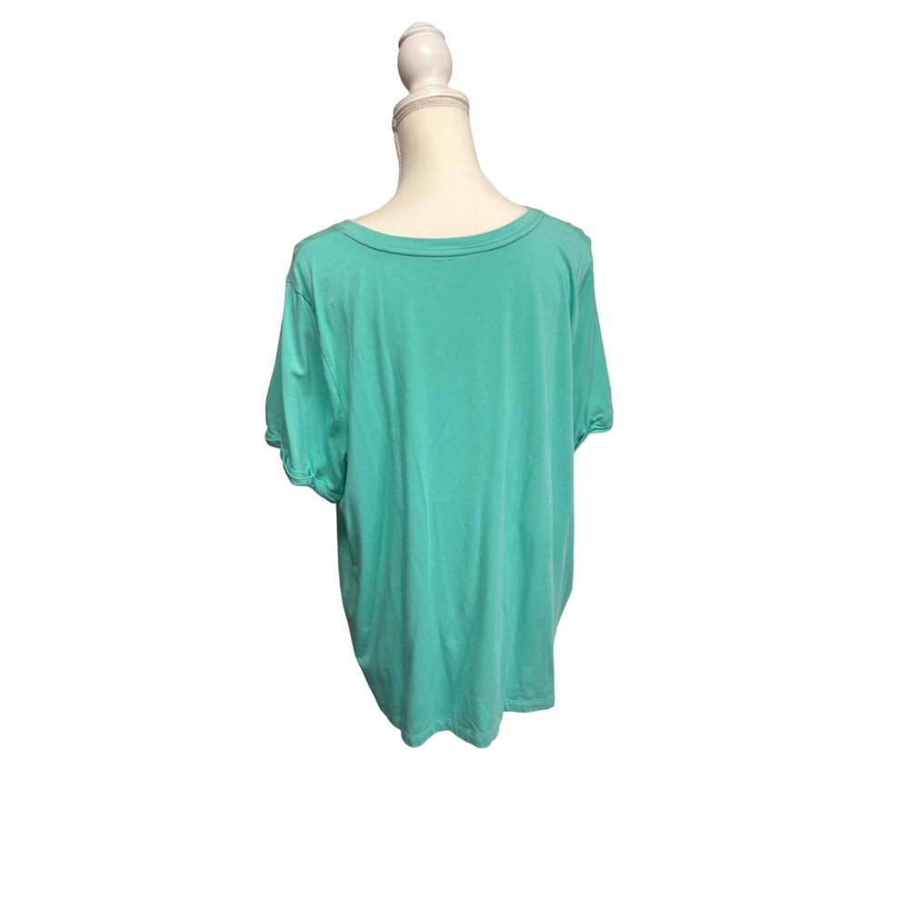 Belle by Kim Gravel, V-neck T-shirt, Seafoam Green, Women's, Size XL‎